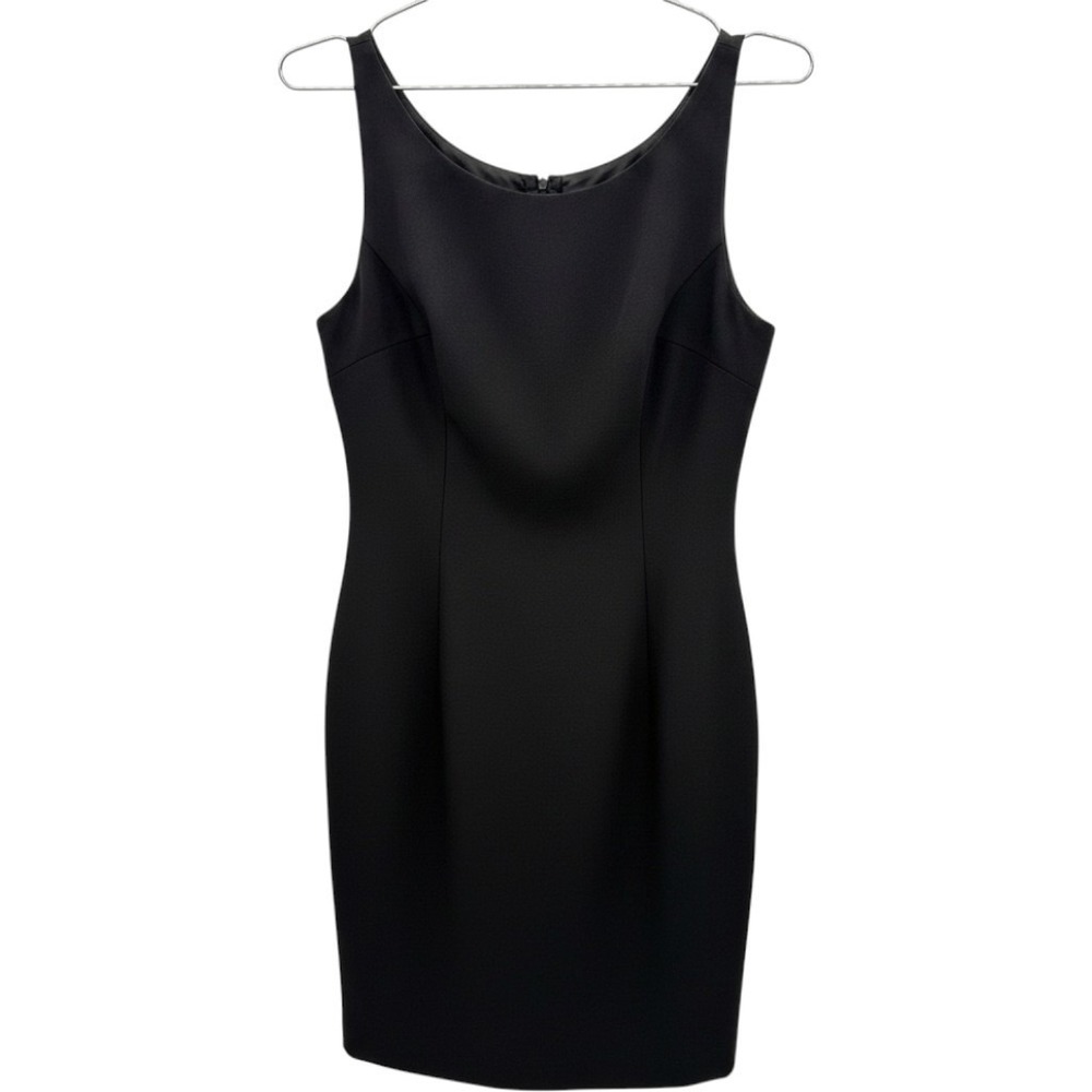 Vintage Andrea Polizzi for Rex Lester Black Sleeveless Sheath Dress Size 8 LBD